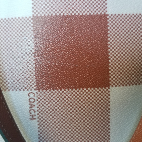 Coach plaid tote(buffalo plaid, red and rose) NWOT - Picture 13 of 15